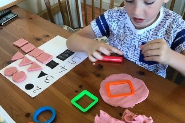 Playdough counting and shapes