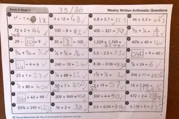 Another fantastic year 5 arithmetic score