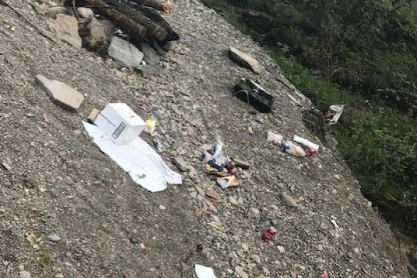 Lots of litter on a walk and learning how to dispose of it properly!