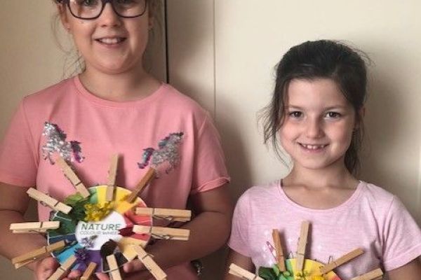 Amy and Ellie's completed colour nature wheel