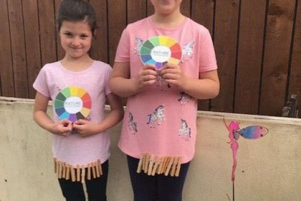 Getting ready to complete their nature wheel